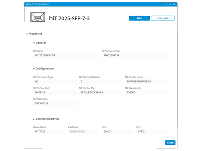 Detailed SFP management with configuration and vendor information